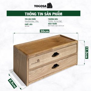 Hộp Đa Năng 2 Tầng Gỗ Oak Cao Cấp - TOGOSA