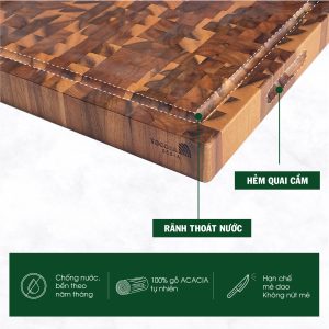 Thớt Gỗ Acacia Chữ Nhật - TOGOSA Gỗ Tràm