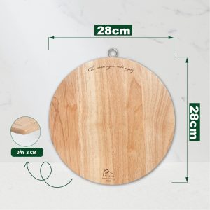 Thớt gỗ cao su tròn đại - dày - THOGOSA