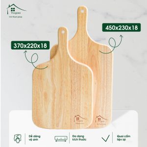 Thớt gỗ cao su có quai hình chữ nhật – THOGOSA