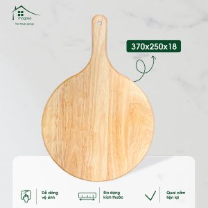 Thớt gỗ cao su tròn có quai - THOGOSA