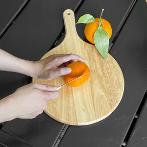 Thớt gỗ cao su tròn có quai - THOGOSA