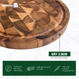 Thớt Gỗ Acacia Tròn - TOGOSA Gỗ Tràm