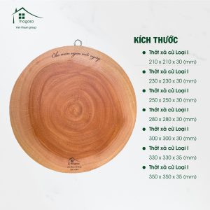 Thớt gỗ xà cừ - loại 1