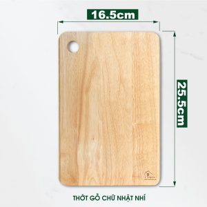 Thớt Gỗ Cao Su Hình Chữ Nhật - THOGOSA
