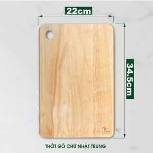 Thớt Gỗ Cao Su Hình Chữ Nhật - THOGOSA