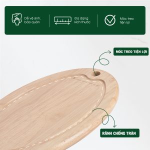 Thớt Gỗ Cao Su Elip - THOGOSA