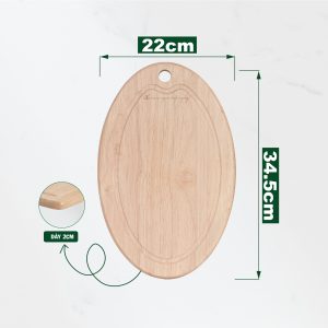 Thớt Gỗ Cao Su Elip - THOGOSA