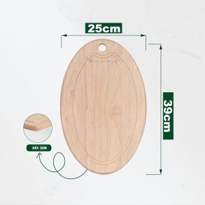 Thớt Gỗ Cao Su Elip - THOGOSA