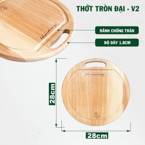 Thớt gỗ cao su tròn đại - kiểu - THOGOSA