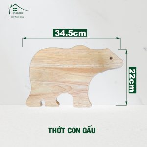 Thớt Gỗ Cao Su Con Gấu 1 - THOGOSA