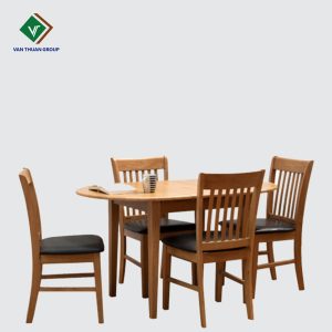 Bộ bàn ăn hình oval & 4 ghế bọc nệm